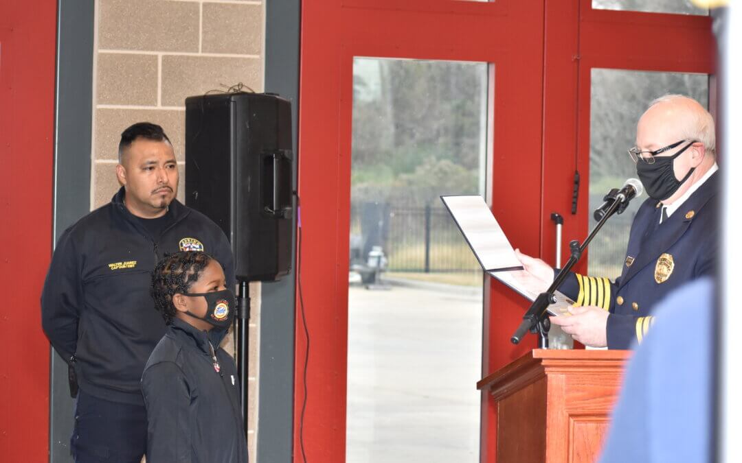 Spring Fire Department, Greater Harris County 9-1-1 & Commissioner Jack Cagle Recognize 8-year-old 9-1-1 Kid Hero