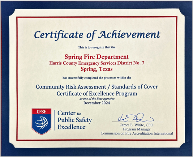 Spring Fire Department Takes Big Step Towards International Accreditation