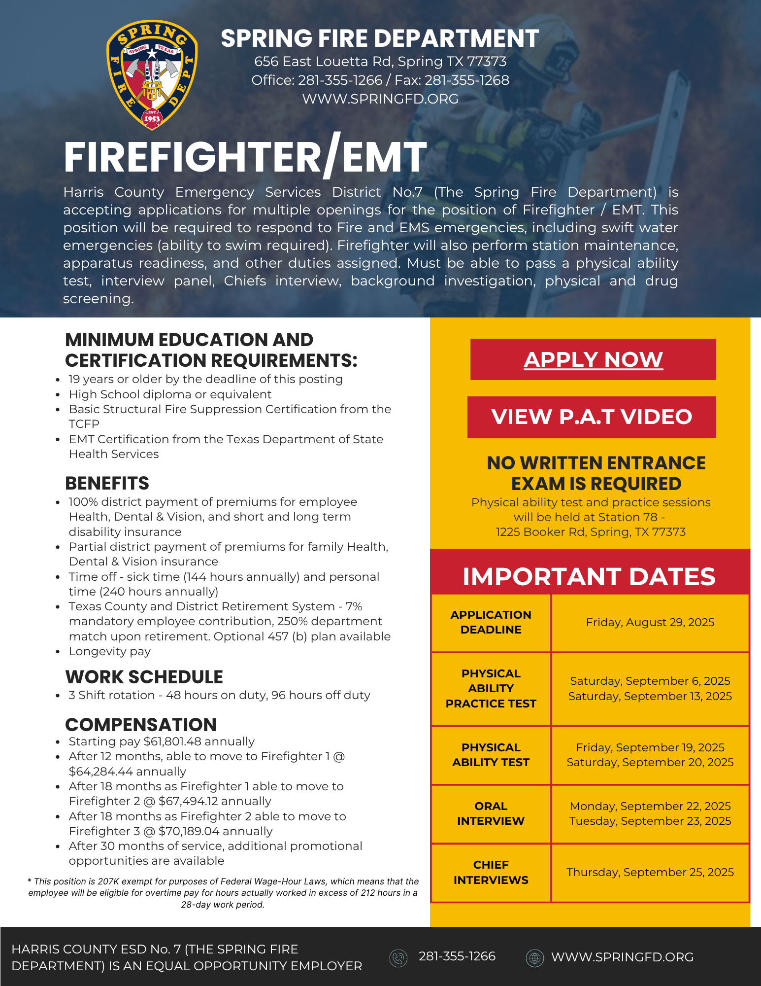 Firefighter/EMT job posting