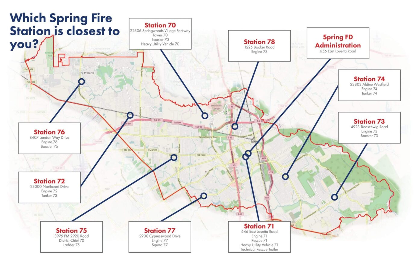 Spring Fire Fire Map Our Coverage Area | Spring Fire Department